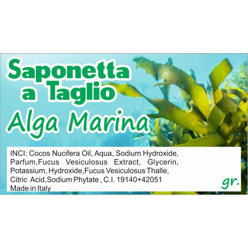 100gr alga marina sapone a taglio biologico greenatural